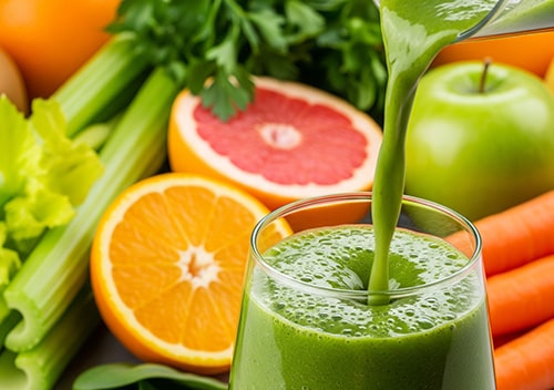 野菜と果物のスムージー